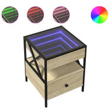 Vidaxl nachtkastje met infinity led 40x40x51 cm sonoma eikenkleurig