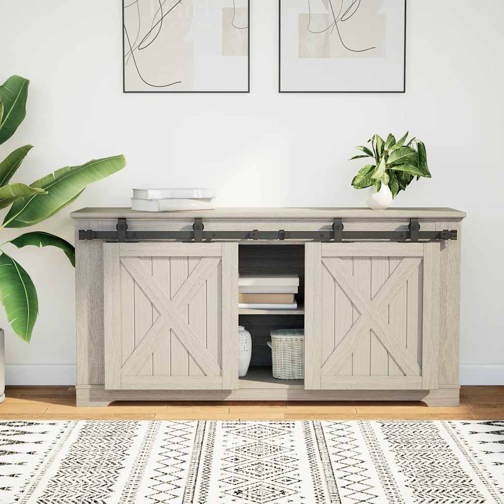 Vidaxx Aufhängeset für Schiebetür 122 cm Kohlenstoffstahl