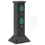 Vidaxx Garten-Steckdosensäule 4-fach 16x16x39,5 cm Schwarz und Grün