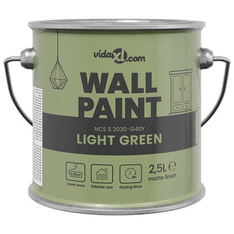VidaXL Wandfarbe Grün 2,5 l Wanddruck