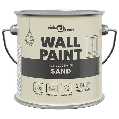 VidaXL Wandfarbe Braun 2,5 l Wanddruck