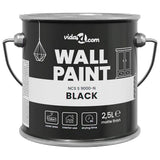 VidaXL Wandfarbe Schwarz 2,5 l Wanddruck