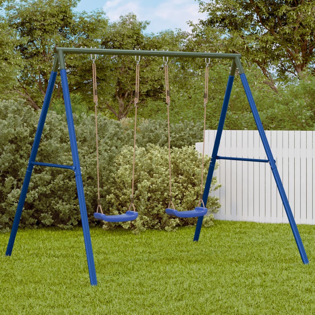 VidaXL Outdoor-Schaukelgestell mit 4 Aufhängehaken aus blauem Stahl