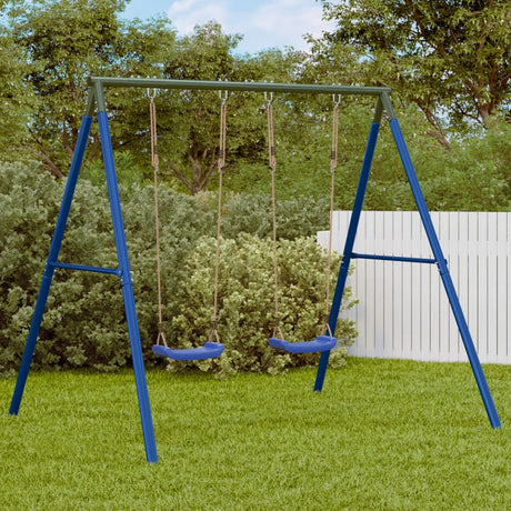 VidaXL Outdoor-Schaukelgestell mit 4 Aufhängehaken aus blauem Stahl