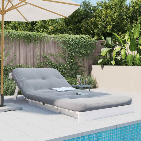 Vidaxl futon slaapbank met matras 90x206x11 cm massief grenenhout wit