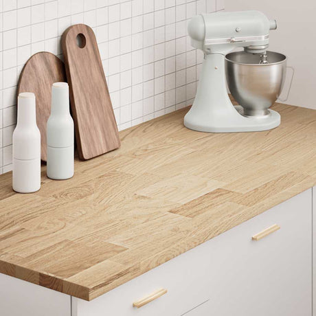 Vidaxl keuken werkblad rechthoekig 140x63,5x2,7 cm massief eikenhout