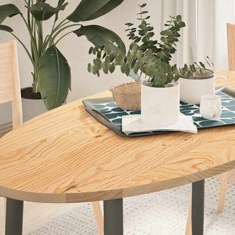 Vidaxl tafelblad 120x60x2 cm ovaal massief eikenhout