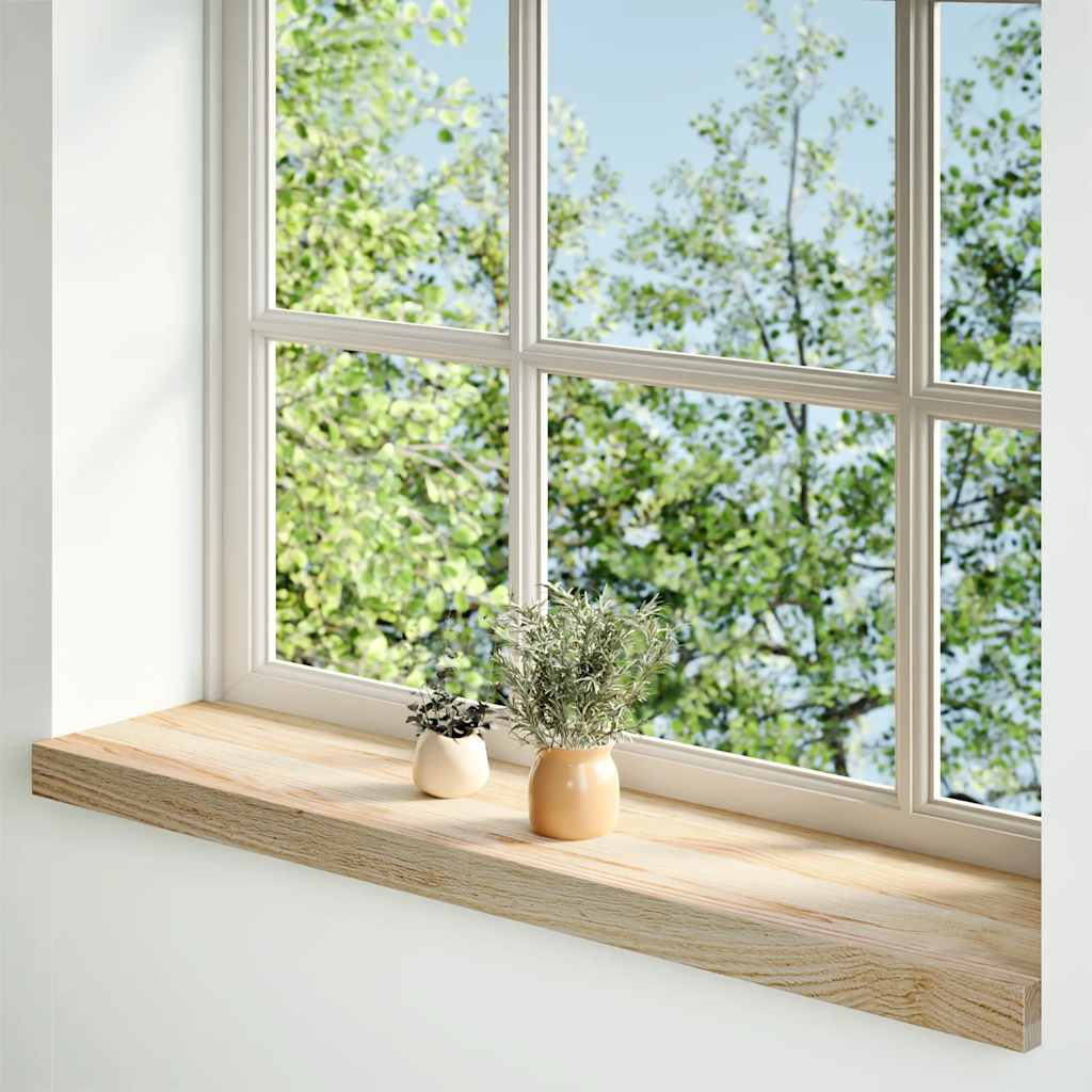 Vidaxx Fensterbänke 2 Stück unbehandelt 80x20x2 cm massive Eiche