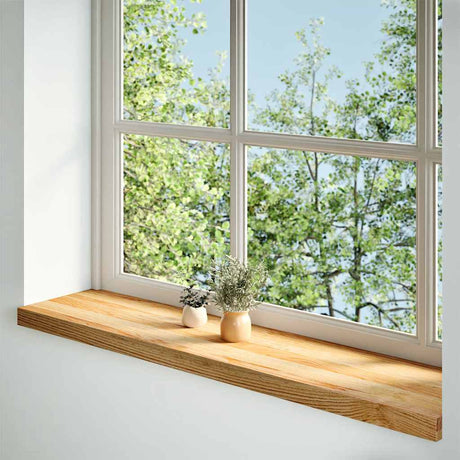 Vidaxx Fensterbänke 2 Stk. 100x25x2 cm Eiche massiv hellbraun