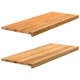 Vidaxx Fensterbänke 2 Stk. 100x40x2 cm Eiche massiv hellbraun