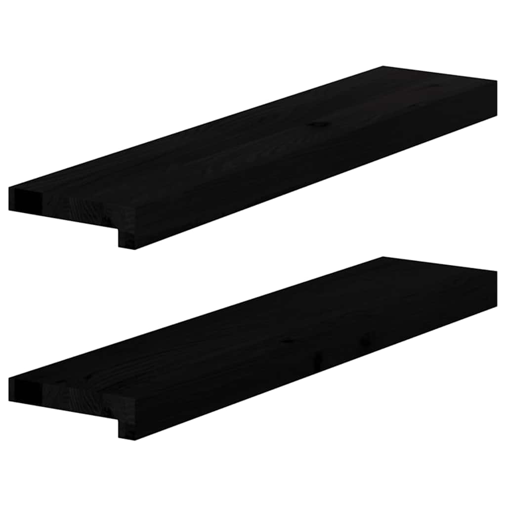 Vidaxx Fensterbänke 2 Stk. 70x15x2 cm Eiche massiv dunkelbraun