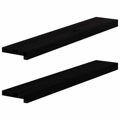 Vidaxx Fensterbänke 2 Stk. 90x15x2 cm Eiche massiv dunkelbraun