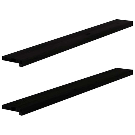Vidaxx Fensterbänke 2 Stk. 140x15x2 cm Eiche massiv dunkelbraun