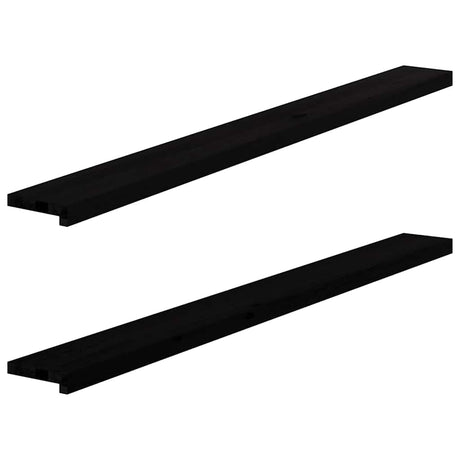 Vidaxx Fensterbänke 2 Stk. 160x15x2 cm Eiche massiv dunkelbraun