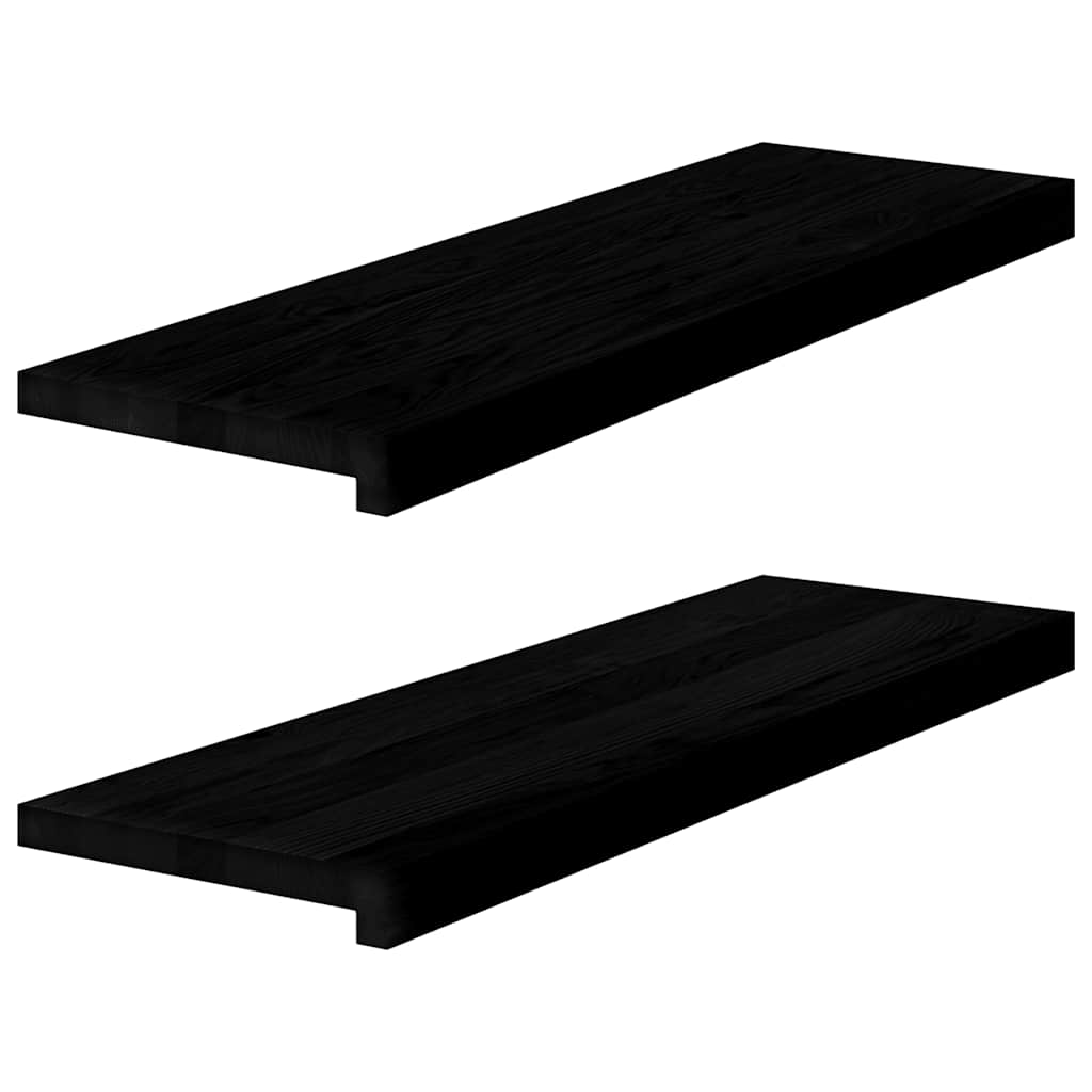 Vidaxx Fensterbänke 2 Stk. 80x25x2 cm Eiche massiv dunkelbraun
