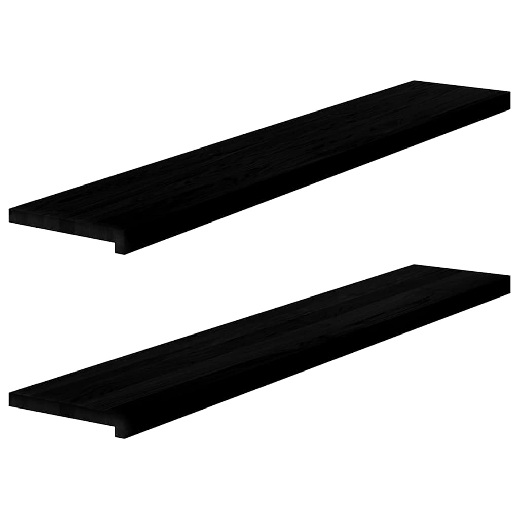 Vidaxx Fensterbänke 2 Stk. 140x25x2 cm Eiche massiv dunkelbraun