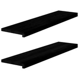 Vidaxx Fensterbänke 2 Stk. 100x30x2 cm Eiche massiv dunkelbraun