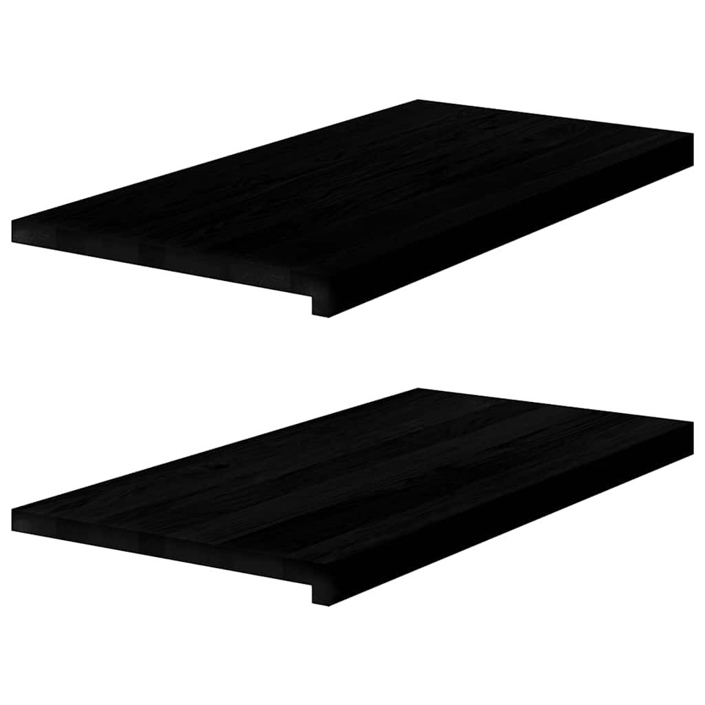 Vidaxx Fensterbänke 2 Stk. 80x40x2 cm Eiche massiv dunkelbraun