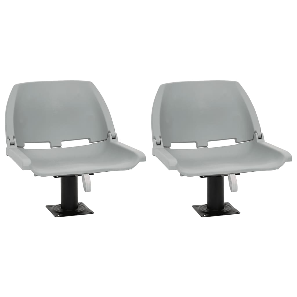 VidaXL 4-teiliges Bootsstuhl-Set klappbar 48x51x41 cm grau