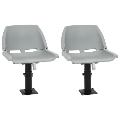 Vidaxl 4-delige bootstoelenset inklapbaar 48x51x41 cm grijs