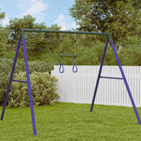Vidaxl trapezestang en ringen voor kinderen staal blauw en donkergroen