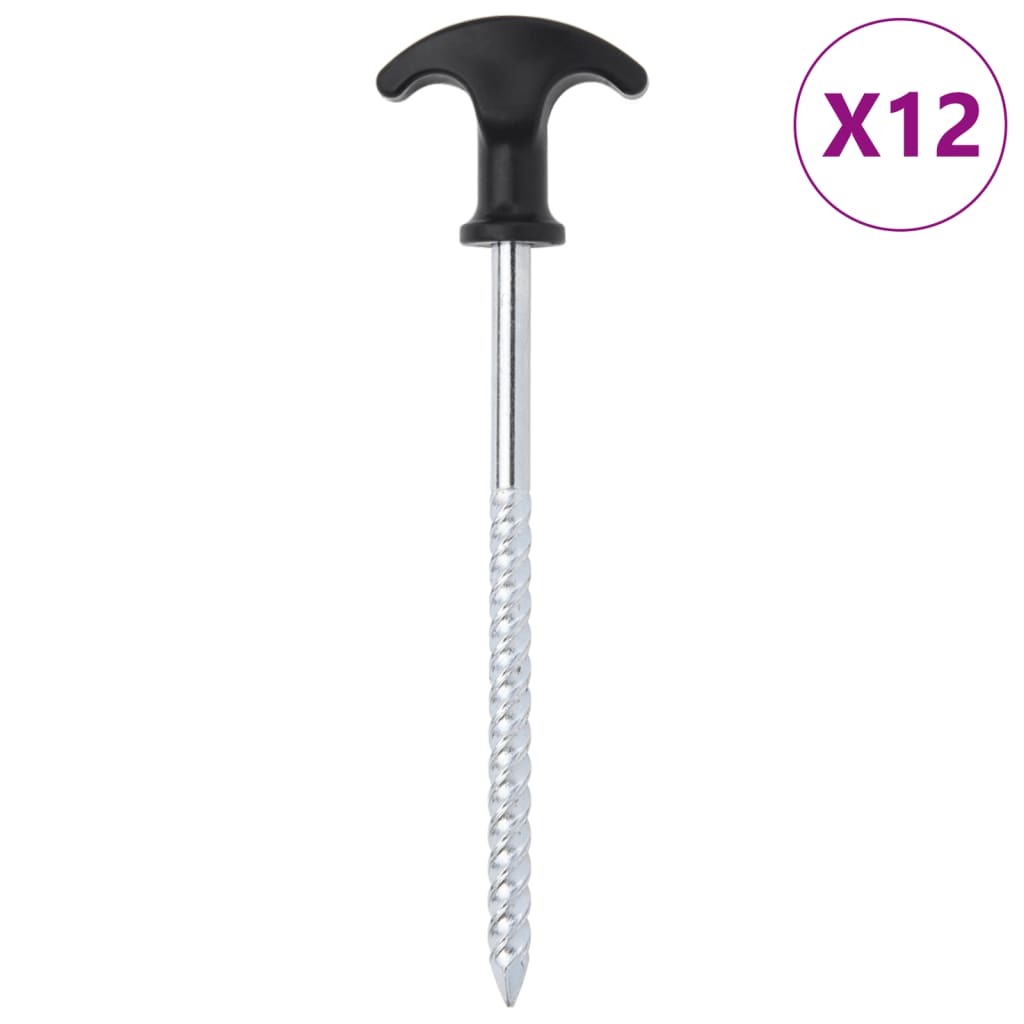 Vidaxl Zeltheringe 12 Stück ø7 mm 17 cm verzinkter Stahl