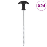 Vidaxl Zeltheringe 24 Stück ø7 mm 20 cm verzinkter Stahl