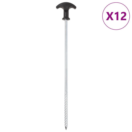 Vidaxl Zeltheringe 12 Stück ø7 mm 30 cm verzinkter Stahl