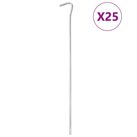 Vidaxl Zeltheringe 25 Stück ø5 mm 30 cm verzinkter Stahl