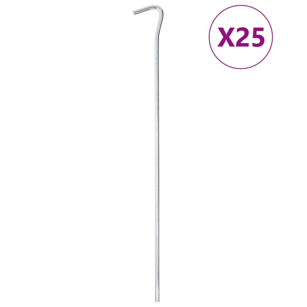 Vidaxl Zeltheringe 25 Stück ø7 mm 30 cm verzinkter Stahl
