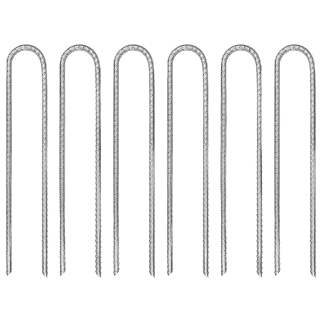 Vidaxl Zeltheringe 6 Stück U-förmig ø7 mm 30 cm verzinkter Stahl