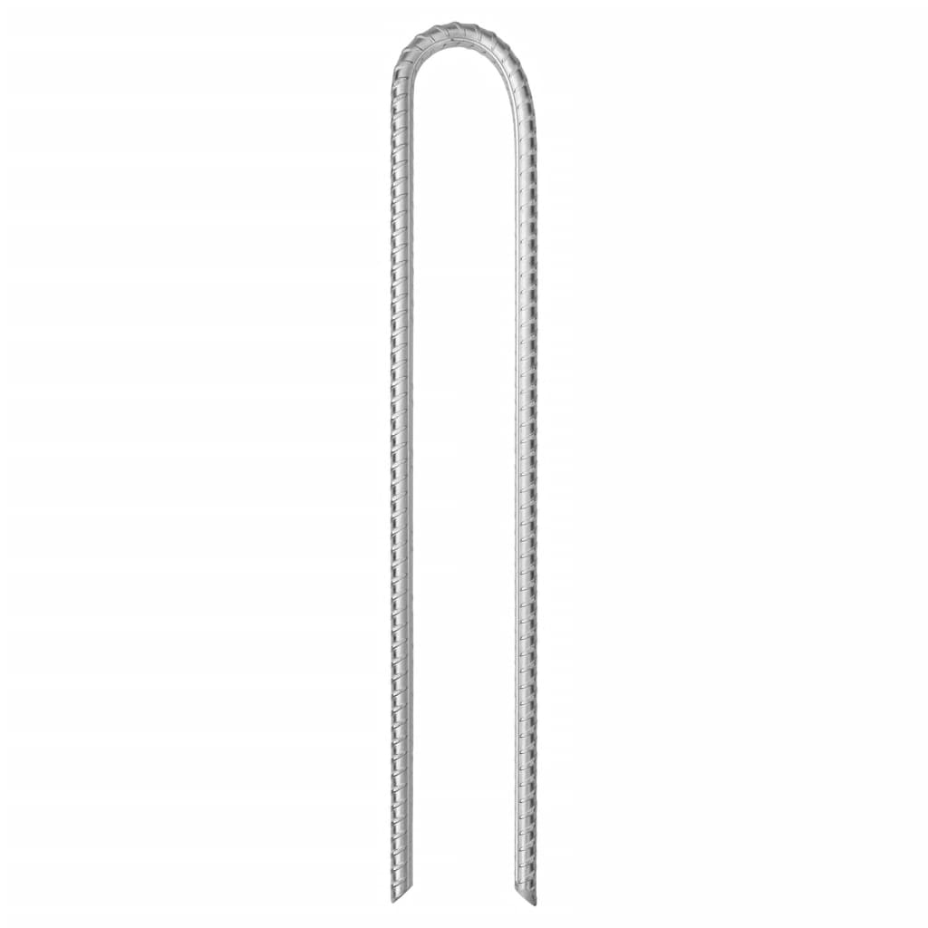 Vidaxl Zeltheringe 6 Stück U-förmig ø10 mm 37 cm verzinkter Stahl