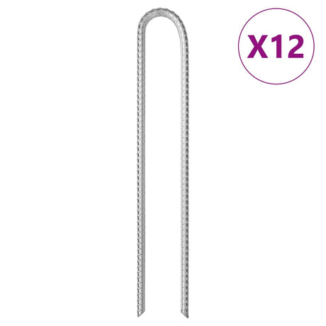 Vidaxl Zeltheringe 12 Stück U-förmig ø10 mm 37 cm verzinkter Stahl