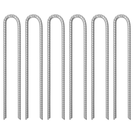 Vidaxl Zeltheringe 6 Stück U-förmig ø12 mm 41,5 cm verzinkter Stahl