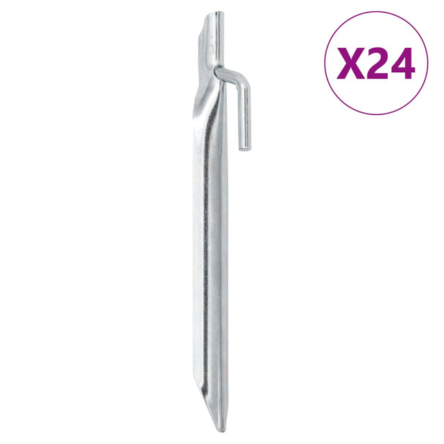Vidaxl Zeltheringe 24 Stück V-förmig ø20 mm 17 cm verzinkter Stahl