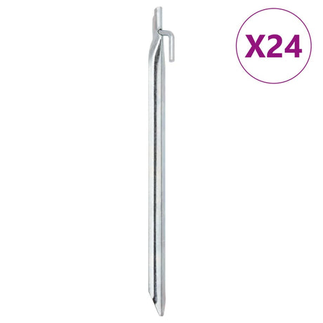 Vidaxl Zeltheringe 24 Stück V-förmig ø20 mm 29,5 cm verzinkter Stahl