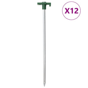 Vidaxl Zeltheringe 12 Stück 7 mm 25 cm verzinkter Stahl Polypropylen