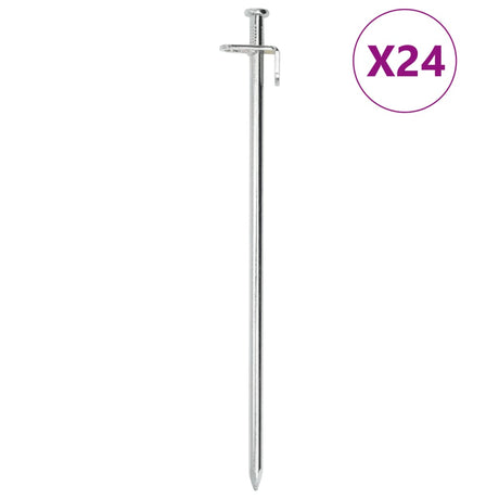 Vidaxl Zeltheringe 24 Stück 8 mm 30 cm verzinkter Stahl