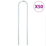 Vidaxx Erdnägel 50 Stück U-förmig 20x3,5 cm verzinkter Stahl