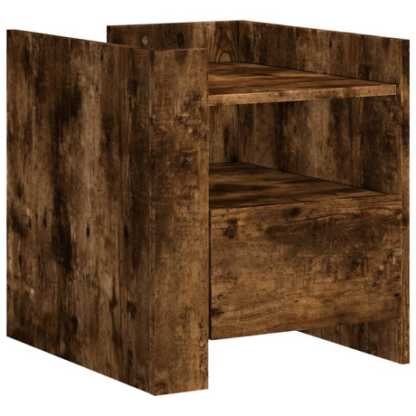 Vidaxl nachtkastje 45x50x50 cm bewerkt hout gerookt eikenkleurig