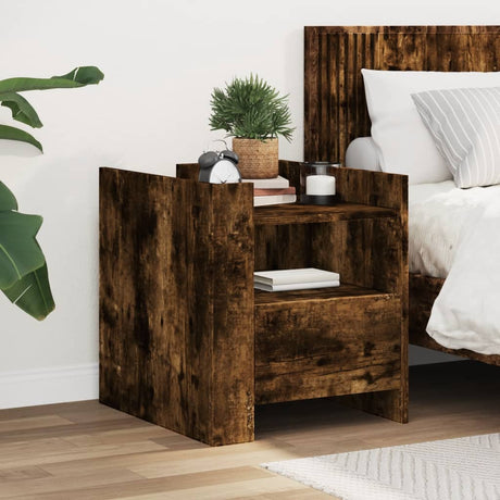 Vidaxl nachtkastje 45x50x50 cm bewerkt hout gerookt eikenkleurig