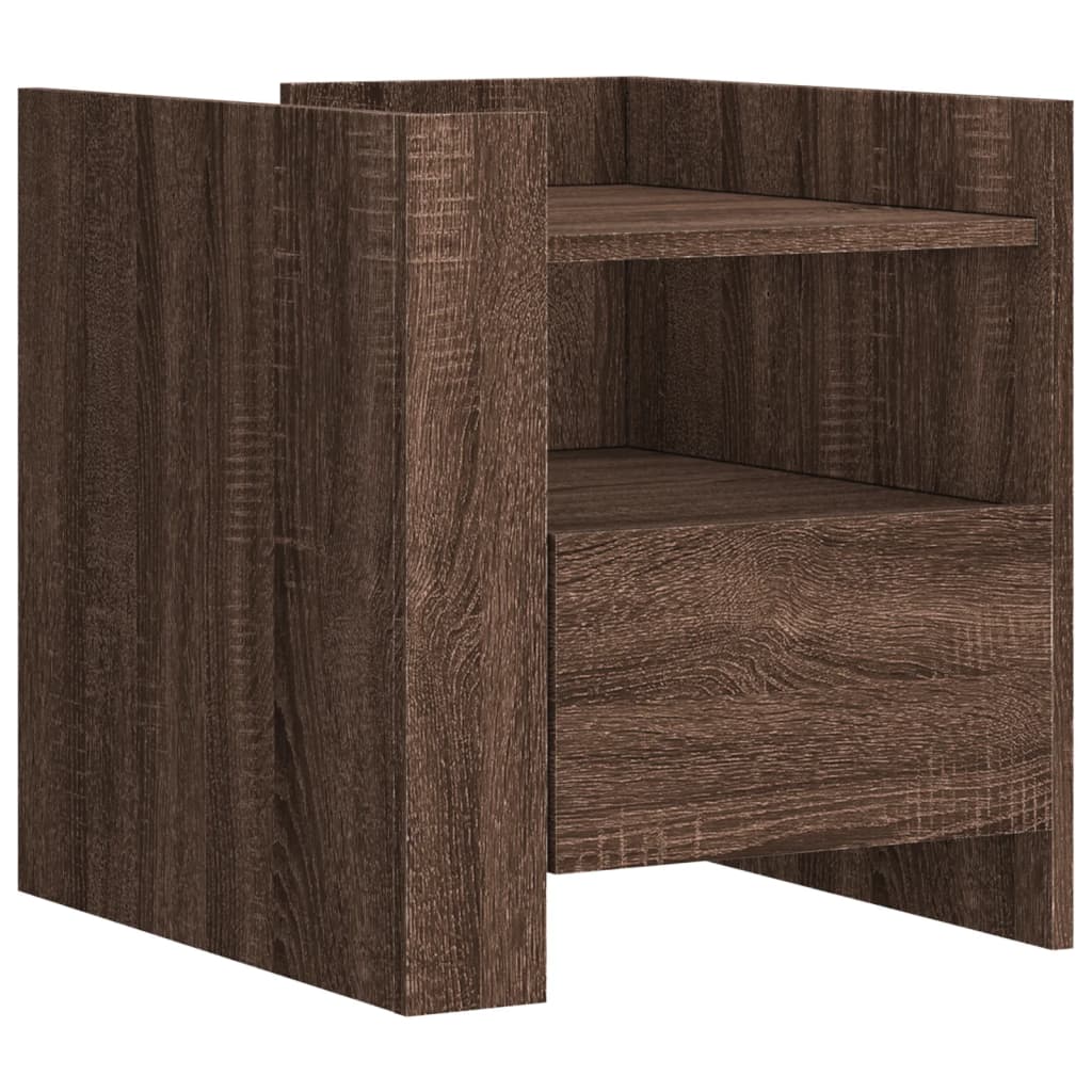Vidaxl nachtkastje 45x50x50 cm bewerkt hout bruin eikenkleurig