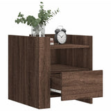 Vidaxl nachtkastje 45x50x50 cm bewerkt hout bruin eikenkleurig