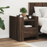 Vidaxl nachtkastje 45x50x50 cm bewerkt hout bruin eikenkleurig