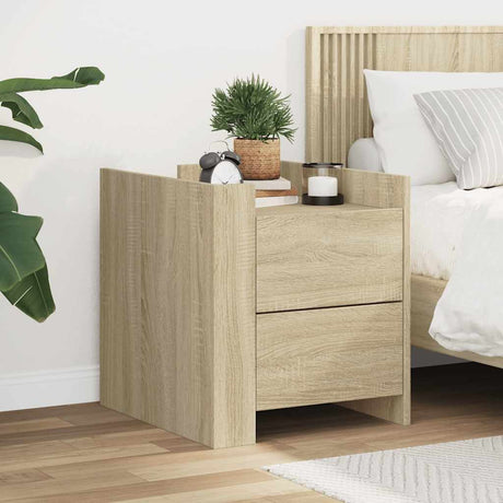 Vidaxl nachtkastje 45x50x50 cm bewerkt hout sonoma eikenkleurig