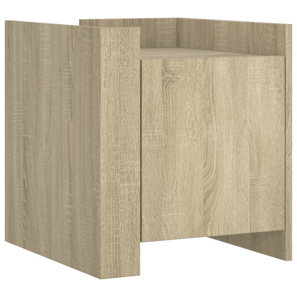 Vidaxl nachtkastje 45x50x50 cm bewerkt hout sonoma eikenkleurig