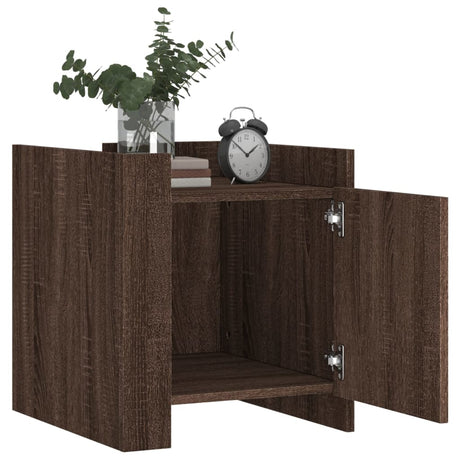 Vidaxl nachtkastje 45x50x50 cm bewerkt hout bruin eikenkleurig