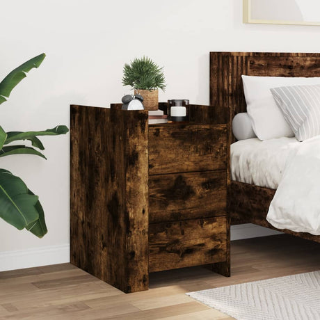Vidaxl nachtkastje 45x50x65 cm bewerkt hout gerookt eikenkleurig