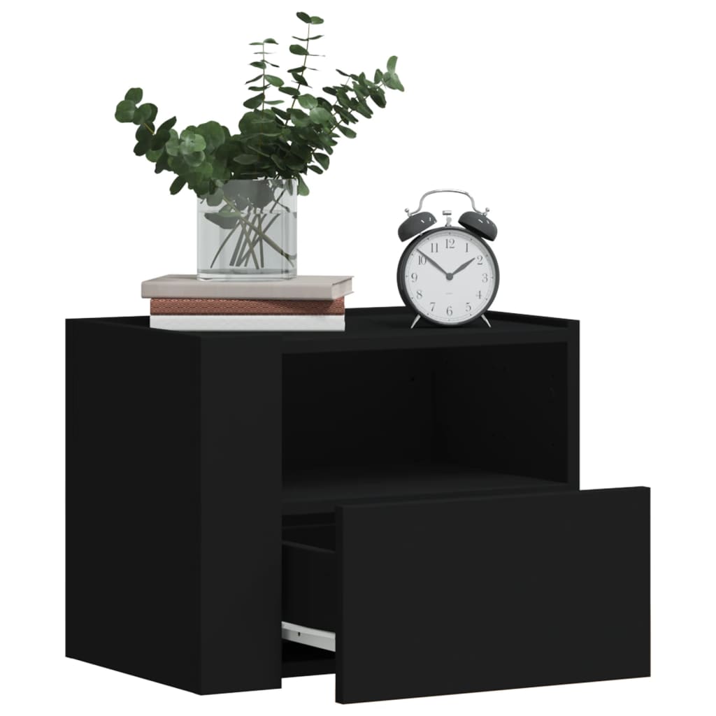 Vidaxl nachtkastje wandgemonteerd 45x30x35 cm zwart