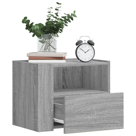 Vidaxl nachtkastje wandgemonteerd 45x30x35 cm grijs sonoma eikenkleur